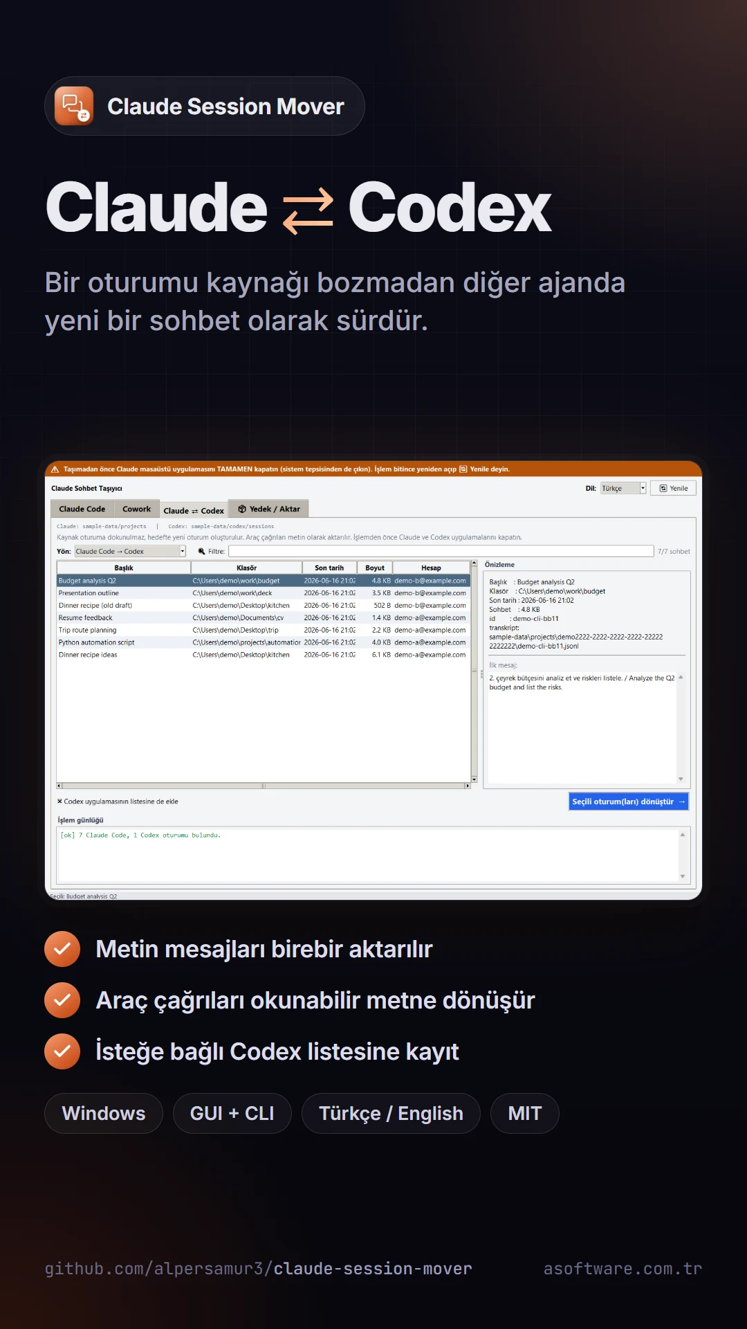 Claude Session Mover görüntü 2
